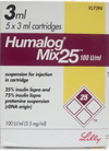 Humalog Mix25 Penfills 5x3ml