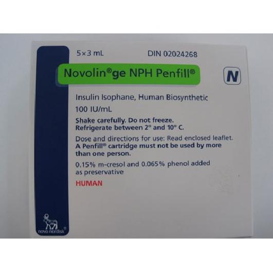 Novolin GE NPH Penfill 5x3ml